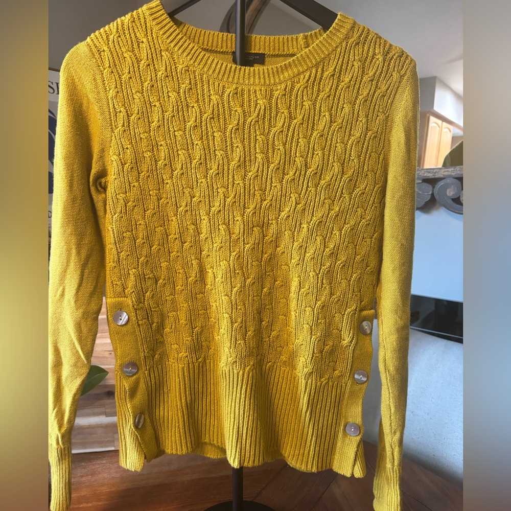 Ann Taylor Factory Mustard Yellow Sweater Casual Comfy XS